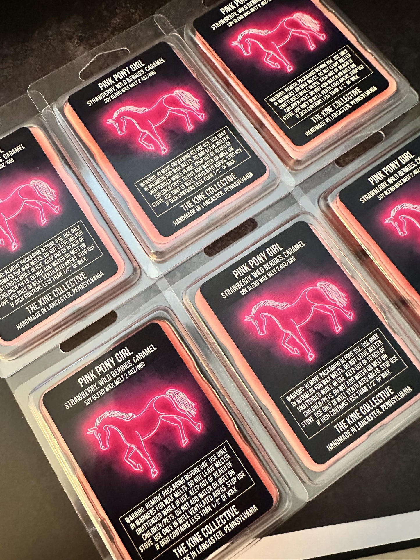 Pink Pony Girl - Strawberry, Wild Berries, Caramel 2.4oz Artisan Soy Wax Melts