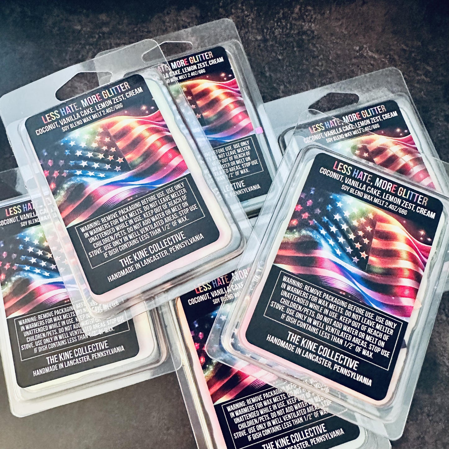 Less Hate, More Glitter - Vanilla Cake Pop & Rainbow Sprinkles 2.4oz Artisan Soy Wax Melts