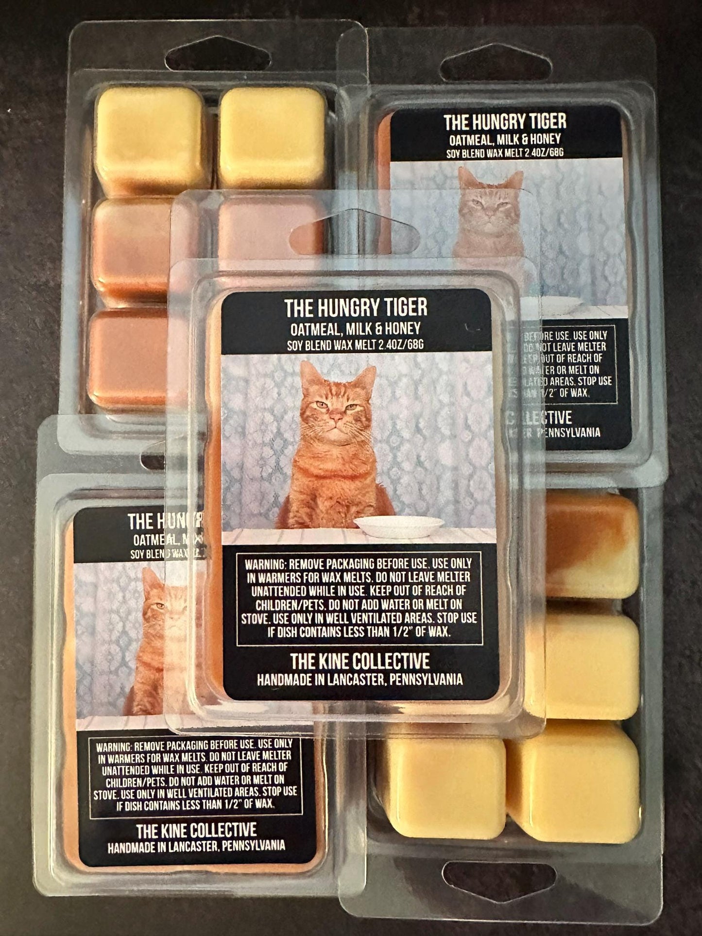 The Hungry Tiger - Warm Oats, Honey, Creamy Lactonic 2.4oz Artisan Soy Wax Melts