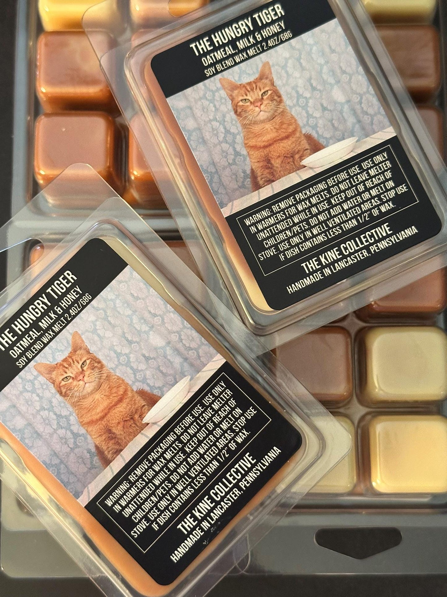 The Hungry Tiger - Warm Oats, Honey, Creamy Lactonic 2.4oz Artisan Soy Wax Melts