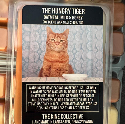 The Hungry Tiger - Warm Oats, Honey, Creamy Lactonic 2.4oz Artisan Soy Wax Melts