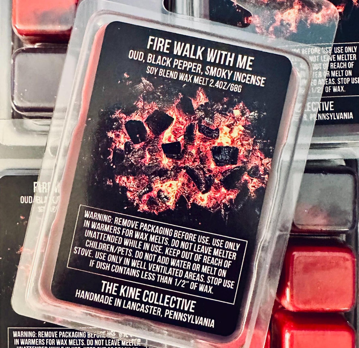 Fire Walk With Me - Oud, Black Pepper, Smoky Incense 2.4oz Artisan Soy Wax Melts