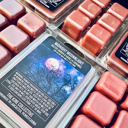 Midnight Moonlight - Sultry Amber, Vanilla Caramel 2.4oz Artisan Soy Wax Melts