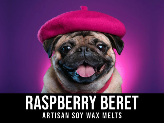 Raspberry Beret - Rose Syrup, Velvety Milk, Raspberry 2.4oz Artisan Soy Wax Melts