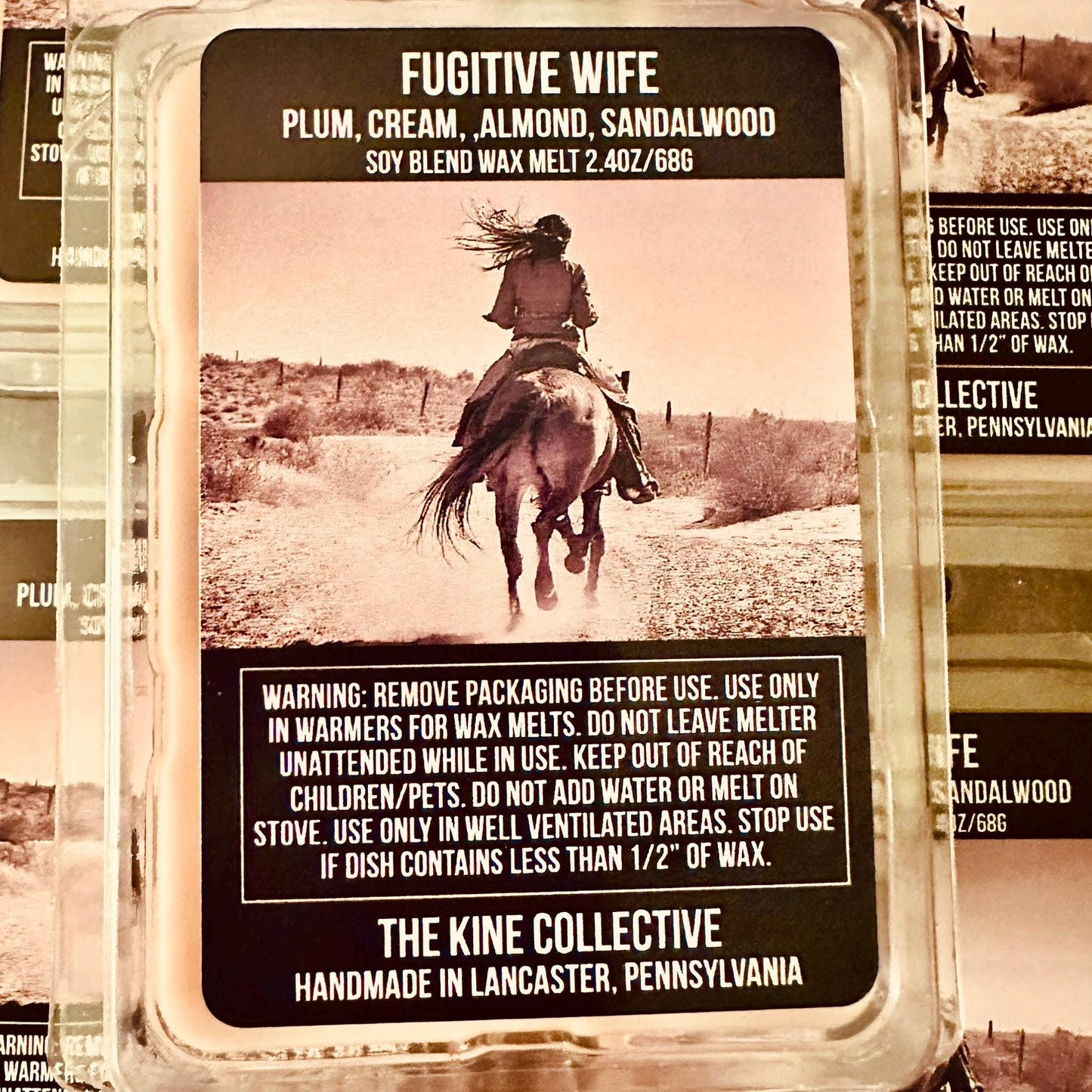 Fugitive Wife - Plum Cream, Almond, Sandalwood, Vanilla 2.4oz Artisan Soy Wax Melts