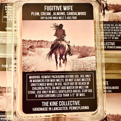 Fugitive Wife - Plum Cream, Almond, Sandalwood, Vanilla 2.4oz Artisan Soy Wax Melts