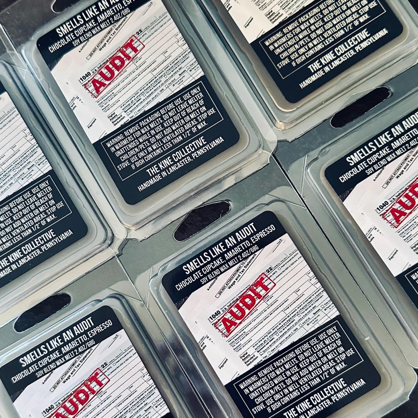 Smells Like An Audit - Chocolate Cupcake, Amaretto, Espresso, Vanilla Sugar 2.4oz Artisan Soy Wax Melts