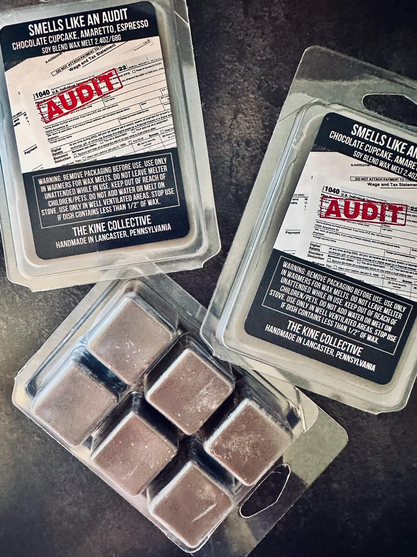 Smells Like An Audit - Chocolate Cupcake, Amaretto, Espresso, Vanilla Sugar 2.4oz Artisan Soy Wax Melts