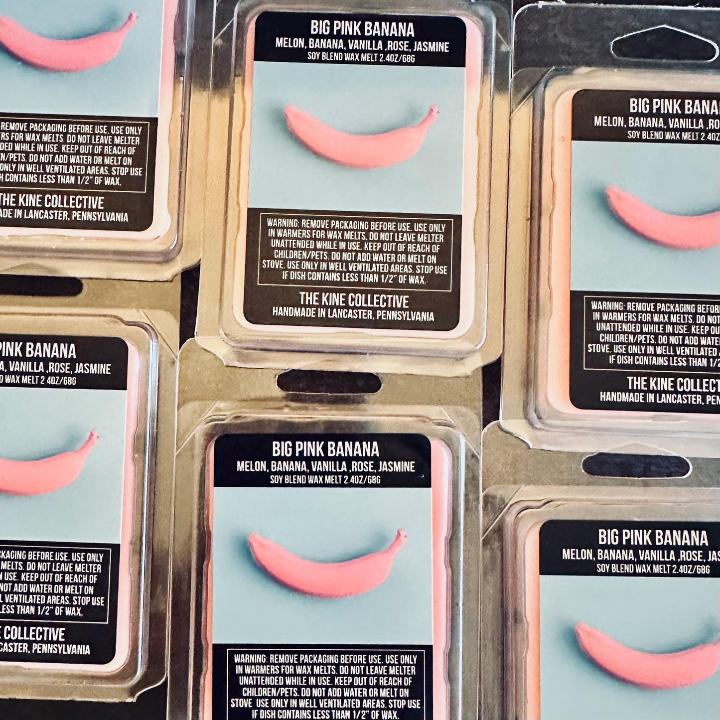 Big Pink Banana - Melon, Banana, Vanilla Rose, Jasmine 2.4oz Artisan Soy Wax Melts