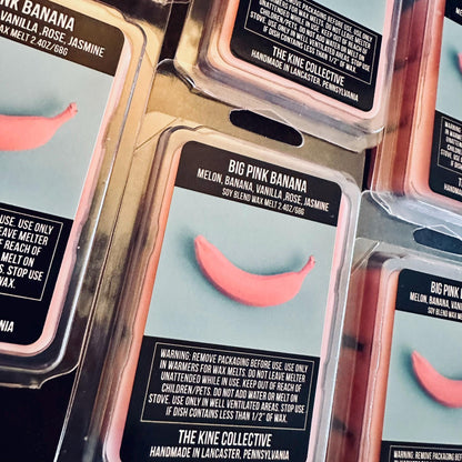 Big Pink Banana - Melon, Banana, Vanilla Rose, Jasmine 2.4oz Artisan Soy Wax Melts