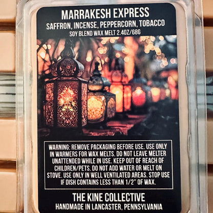Marrakesh Express - Saffron, Incense, Peppercorn, Tobacco 2.4oz Artisan Soy Wax Melts