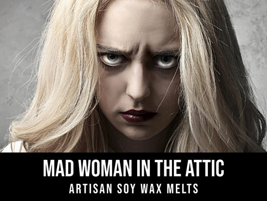 Mad Woman In The Attic - Sandalwood, Crushed Violet, Tattered Silk, Vanilla 2.4oz Artisan Soy Wax Melts