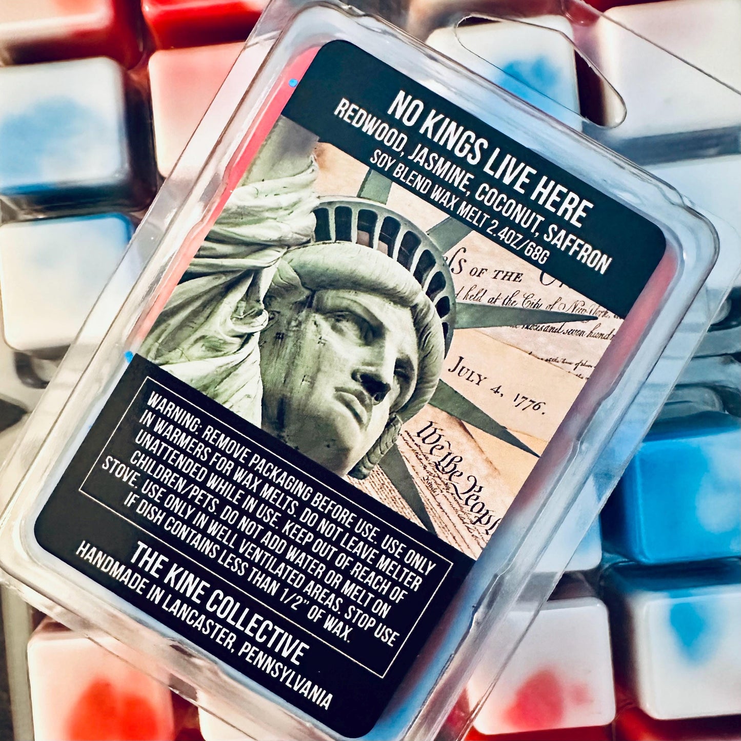No Kings Live Here - Redwood, Jasmine, Coconut 2.4oz Artisan Soy Wax Melts