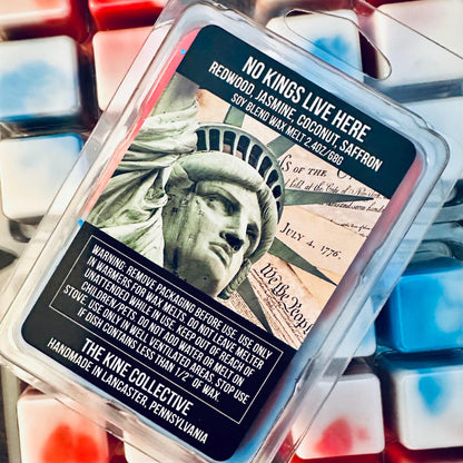 No Kings Live Here - Redwood, Jasmine, Coconut 2.4oz Artisan Soy Wax Melts