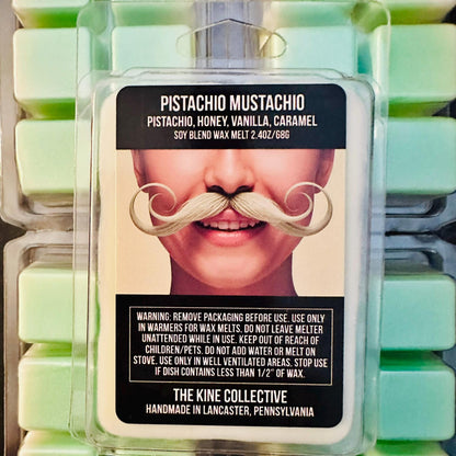 Pistachio Mustachio - Honey, Pistachio Vanilla, Caramel Wax 2.4oz Artisan Soy Wax Melts