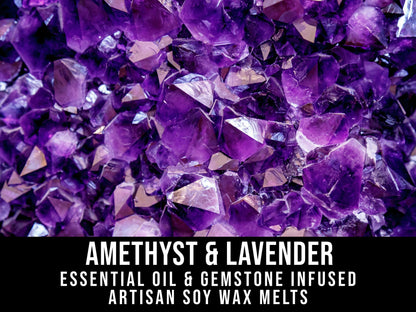 Amethyst & Lavender Essential Oil Infused  2.4oz Artisan Soy Wax Melts - Equilibrium, Healing, Personal Growth