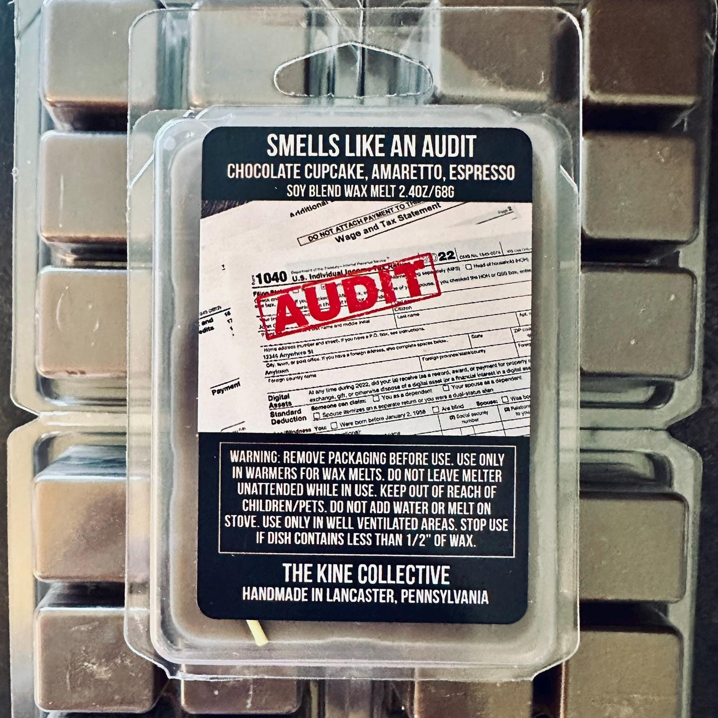 Smells Like An Audit - Chocolate Cupcake, Amaretto, Espresso, Vanilla Sugar 2.4oz Artisan Soy Wax Melts