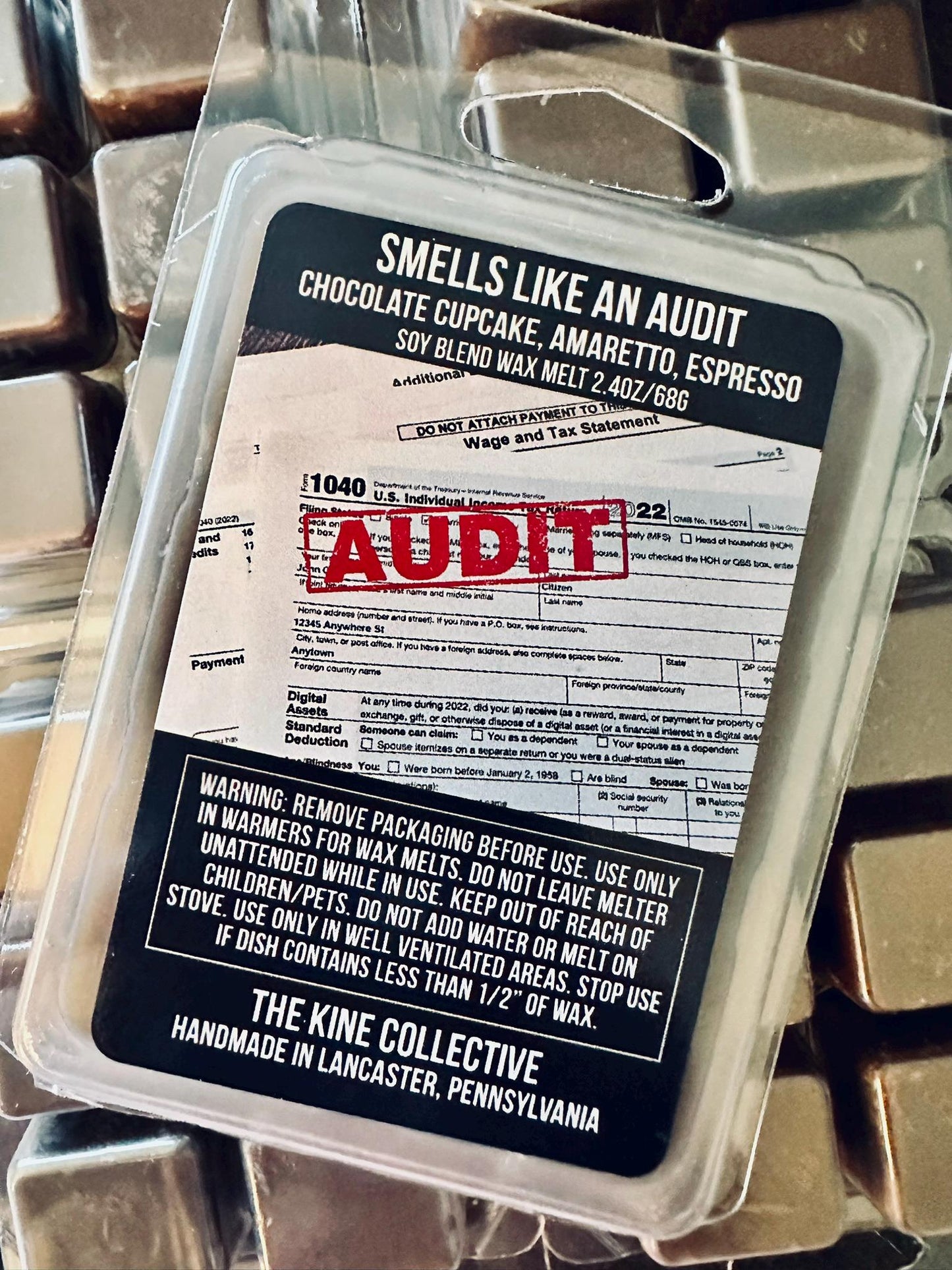 Smells Like An Audit - Chocolate Cupcake, Amaretto, Espresso, Vanilla Sugar 2.4oz Artisan Soy Wax Melts