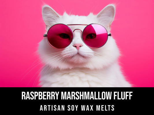 Raspberry Marshmallow Fluff - Juicy Raspberry, Vanilla Marshmallow 2.4oz Artisan Soy Wax Melts