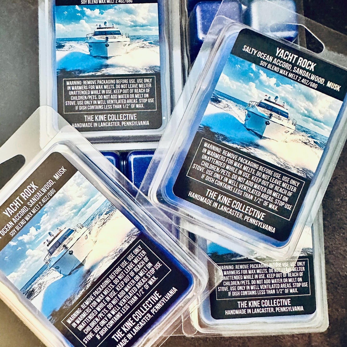 Yacht Rock - Salty Ocean Accord, Sandalwood, Dark Musk 2.4oz Artisan Soy Wax Melts