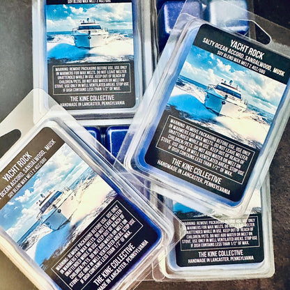 Yacht Rock - Salty Ocean Accord, Sandalwood, Dark Musk 2.4oz Artisan Soy Wax Melts