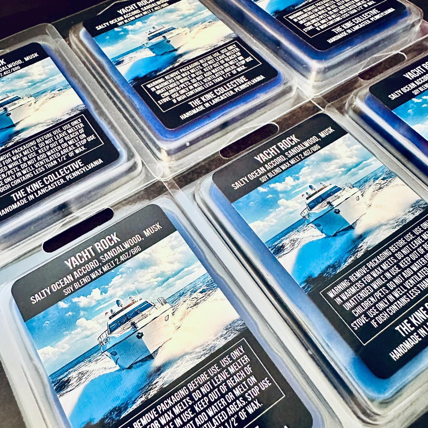 Yacht Rock - Salty Ocean Accord, Sandalwood, Dark Musk 2.4oz Artisan Soy Wax Melts