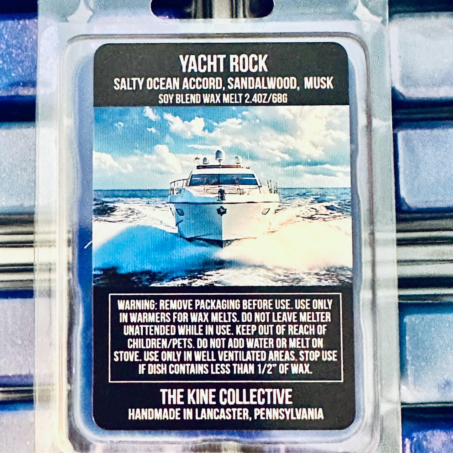 Yacht Rock - Salty Ocean Accord, Sandalwood, Dark Musk 2.4oz Artisan Soy Wax Melts