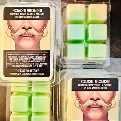 Pistachio Mustachio - Honey, Pistachio Vanilla, Caramel Wax 2.4oz Artisan Soy Wax Melts