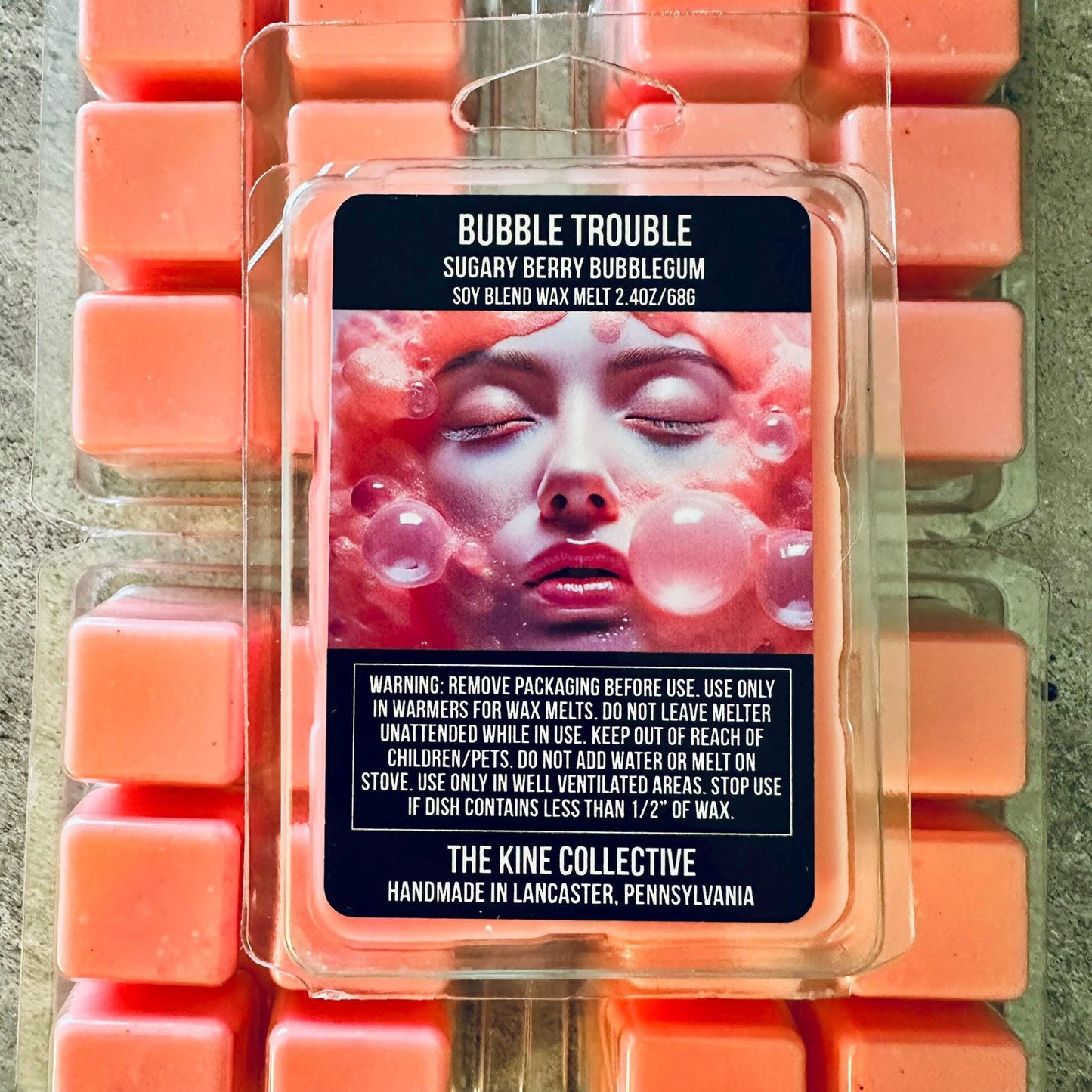 Bubble Trouble - Sweet Luscious Berry Bubblegum 2.4oz Artisan Soy Wax Melts