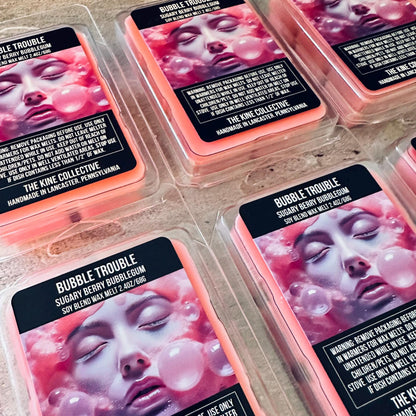 Bubble Trouble - Sweet Luscious Berry Bubblegum 2.4oz Artisan Soy Wax Melts