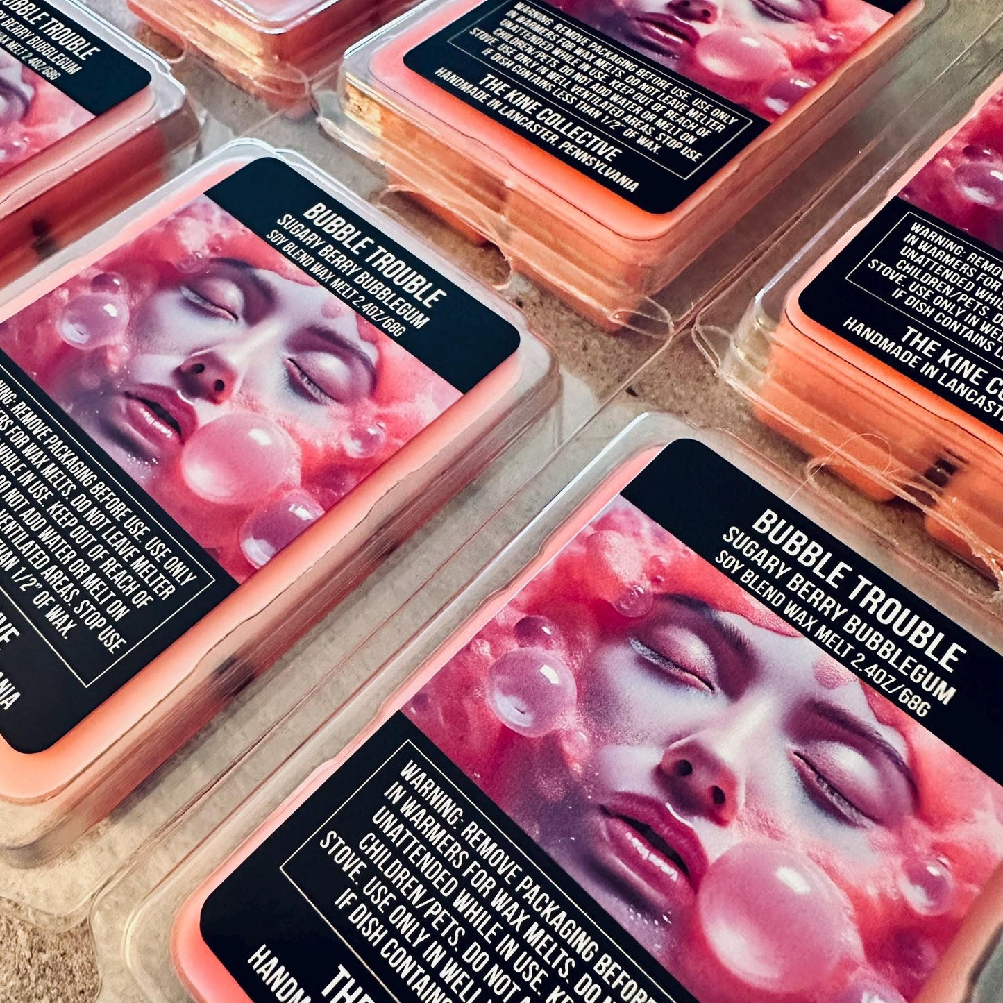 Bubble Trouble - Sweet Luscious Berry Bubblegum 2.4oz Artisan Soy Wax Melts