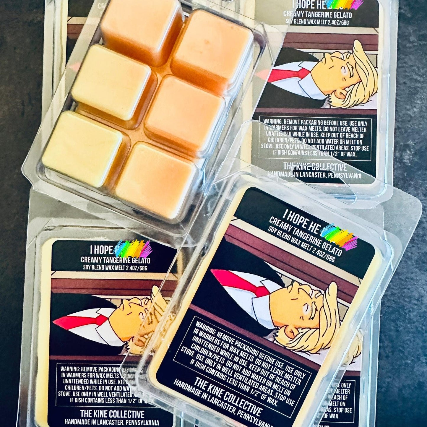 I Hope He D1es - Creamy Tangerine Gelato 2.4oz Artisan Soy Wax Melts