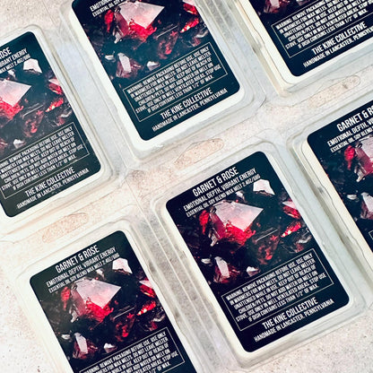 Garnet & Rose Essential Oil Infused  2.4oz Artisan Soy Wax Melts - Emotional Depth, Vibrant Energy