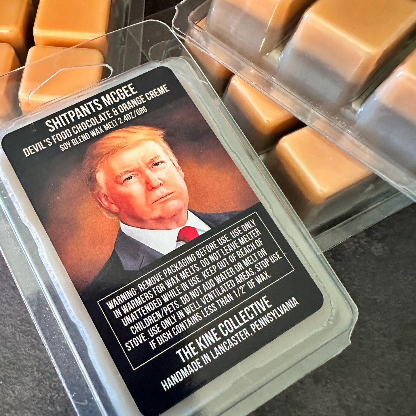Shitpants McGee - Devil's Foodcake Chocolate, Orange Creme 2.4oz Artisan Soy Wax Melts
