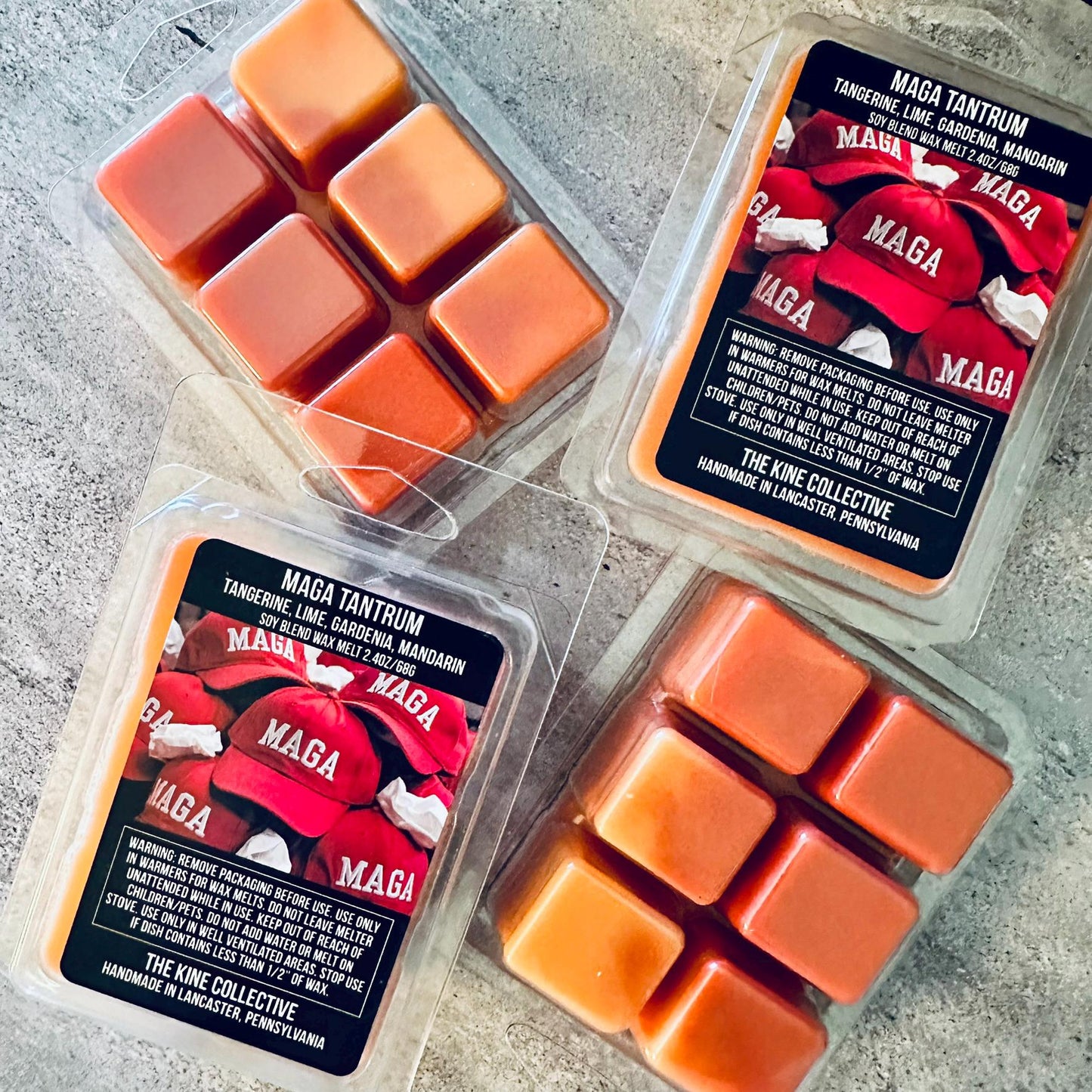 MAGA Tantrum - Tangerine, Lime, Amber, Gardenia, Mandarin 2.4oz Artisan Soy Wax Melts