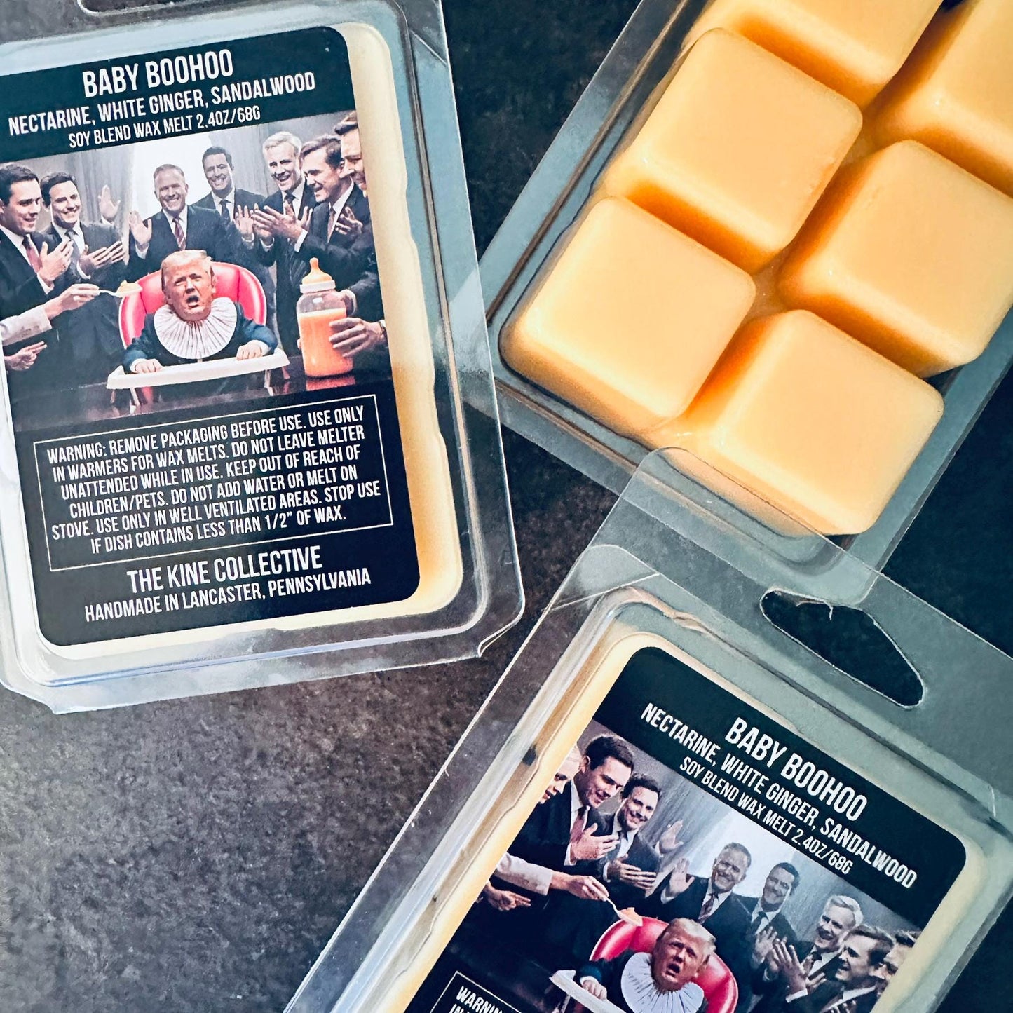 Baby Boohoo - Nectarine, White Ginger, Sandalwood 2.4oz Artisan Soy Wax Melts