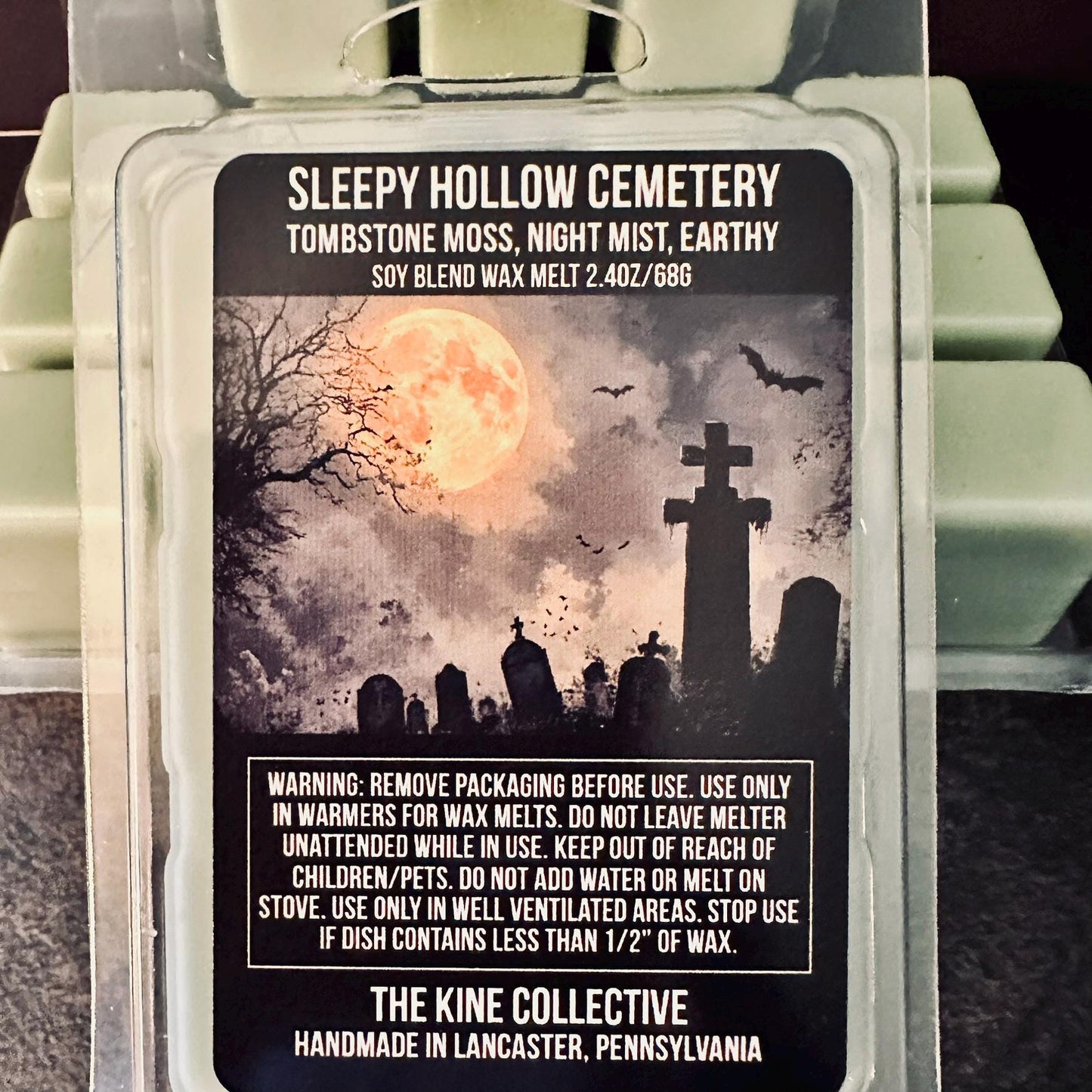Sleepy Hollow Cemetery - Tombstone Moss, Night Mist, Earthy 2.4oz Artisan Soy Wax Melts