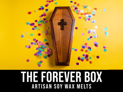 The Forever Box - Rosewood, Tonka, Black Amber Resin, Cedar 2.4oz Artisan Soy Wax Melts