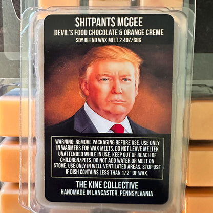 Shitpants McGee - Devil's Foodcake Chocolate, Orange Creme 2.4oz Artisan Soy Wax Melts