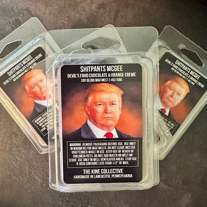 Shitpants McGee - Devil's Foodcake Chocolate, Orange Creme 2.4oz Artisan Soy Wax Melts