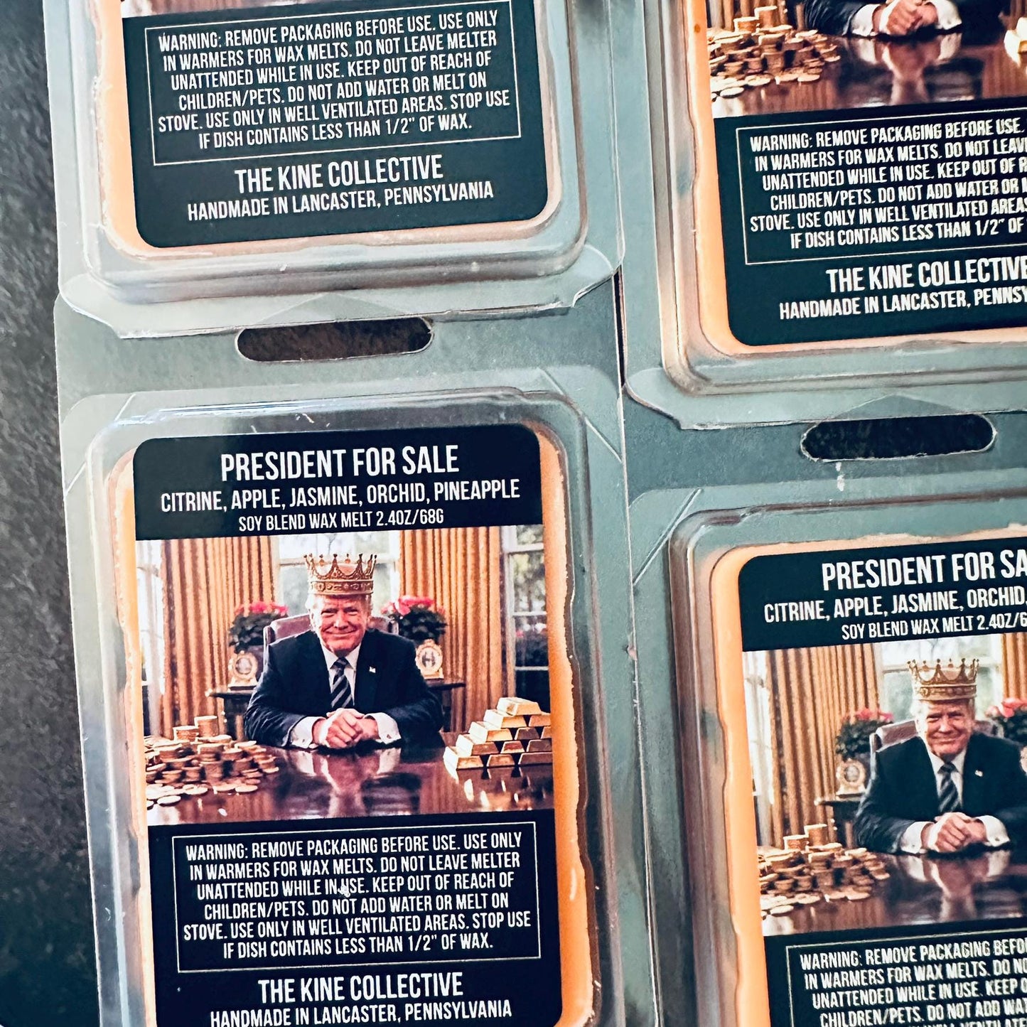 President For Sale - Citrine, Apple, Jasmine, Orchid, Pineapple 2.4oz Artisan Soy Wax Melts