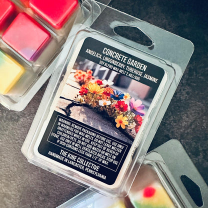 Concrete Garden - Angelica, Lingonberry, Tuberose, Jasmine Sambac 2.4oz Artisan Soy Wax Melts