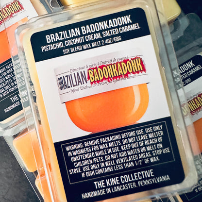 Brazilian Badonkadonk - Pistachio, Coconut Cream, Salted Caramel 2.4oz Artisan Soy Wax Melts