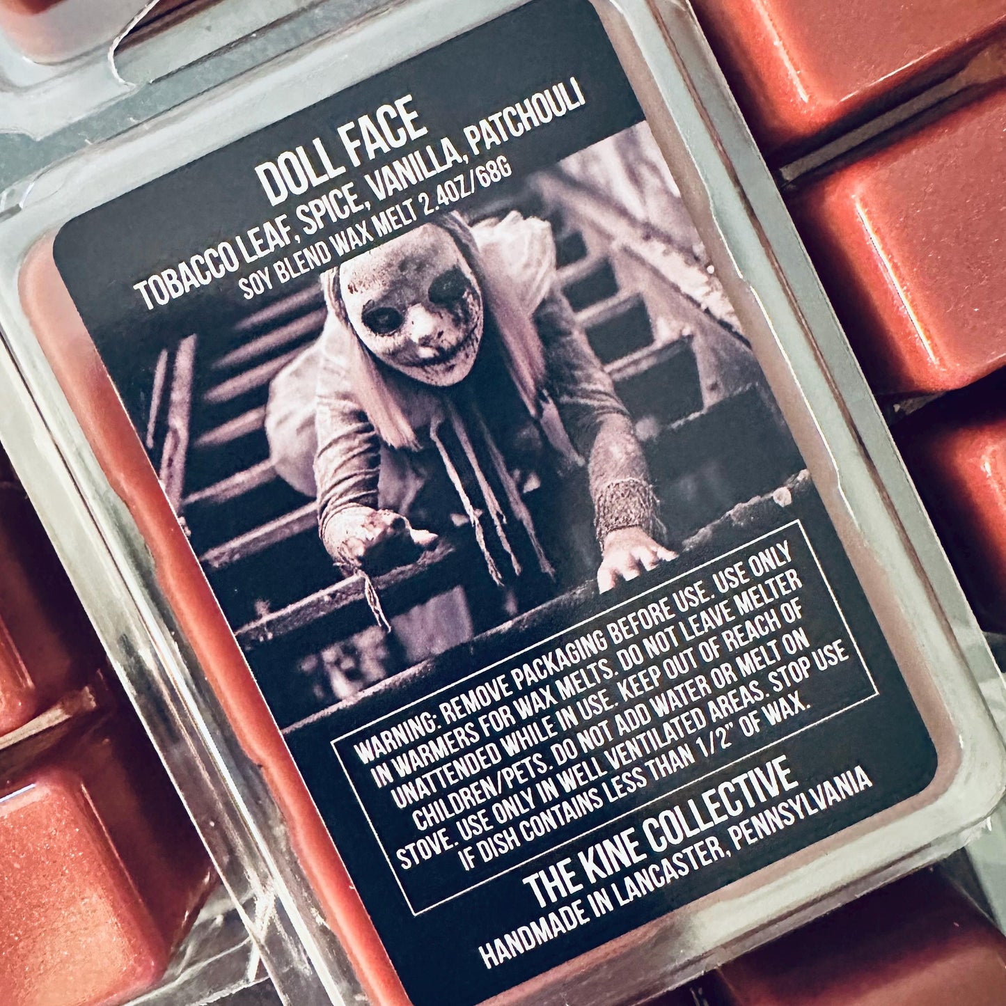 Doll Face - Tobacco Leaf, Vanilla, Spice, Patchouli 2.4oz Artisan Soy Wax Melts