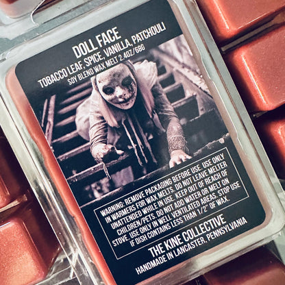 Doll Face - Tobacco Leaf, Vanilla, Spice, Patchouli 2.4oz Artisan Soy Wax Melts