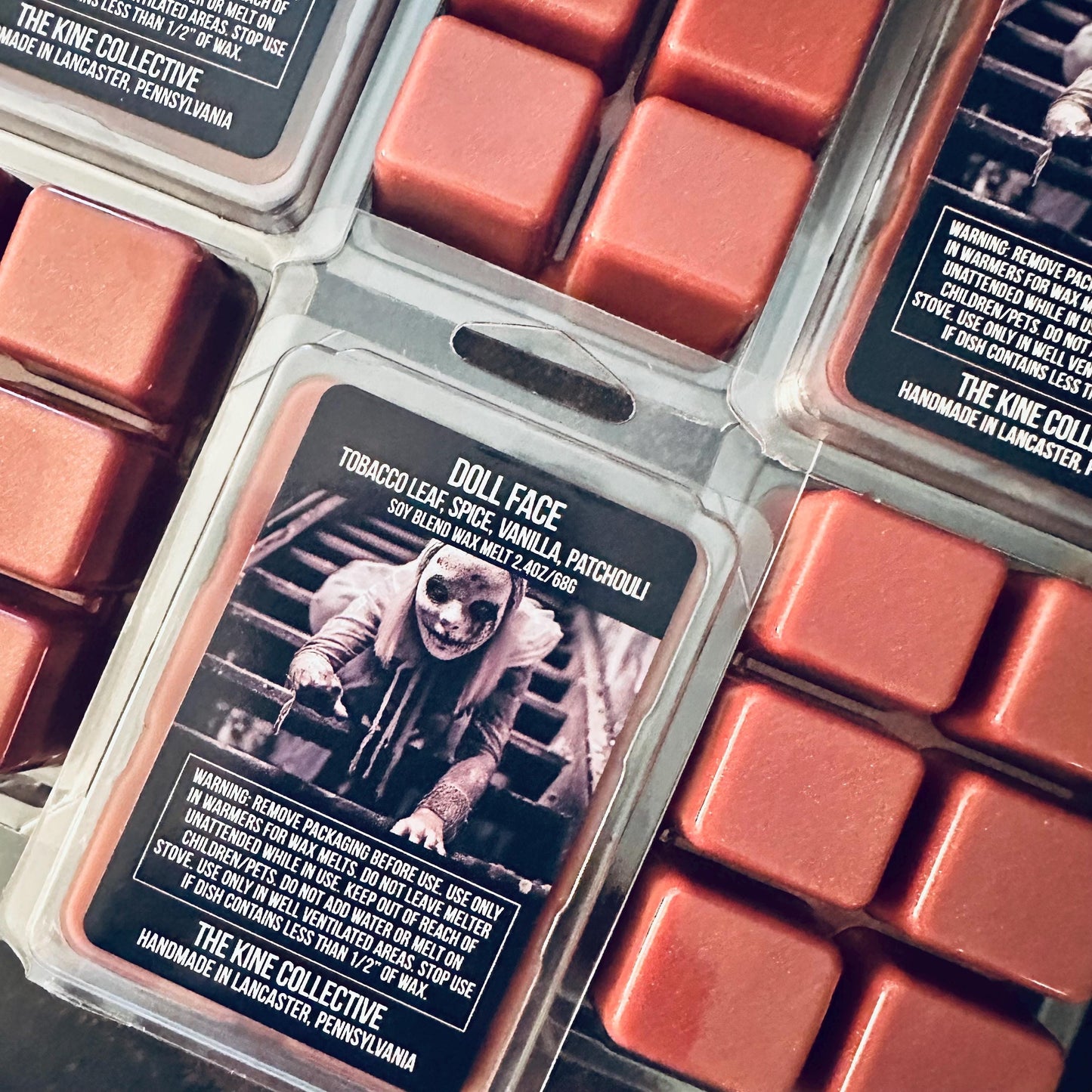 Doll Face - Tobacco Leaf, Vanilla, Spice, Patchouli 2.4oz Artisan Soy Wax Melts