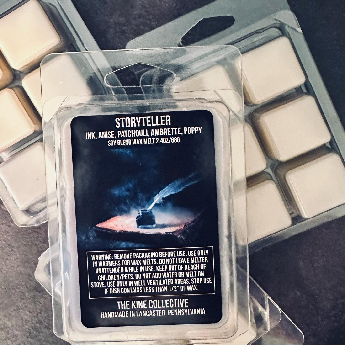 Storyteller - Ink, Anise, Patchouli, Ambrette, Night Poppy 2.4oz Artisan Soy Wax Melts