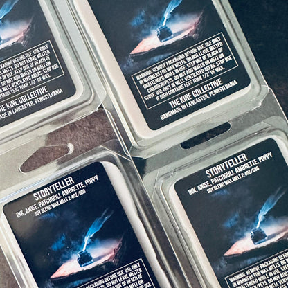 Storyteller - Ink, Anise, Patchouli, Ambrette, Night Poppy 2.4oz Artisan Soy Wax Melts