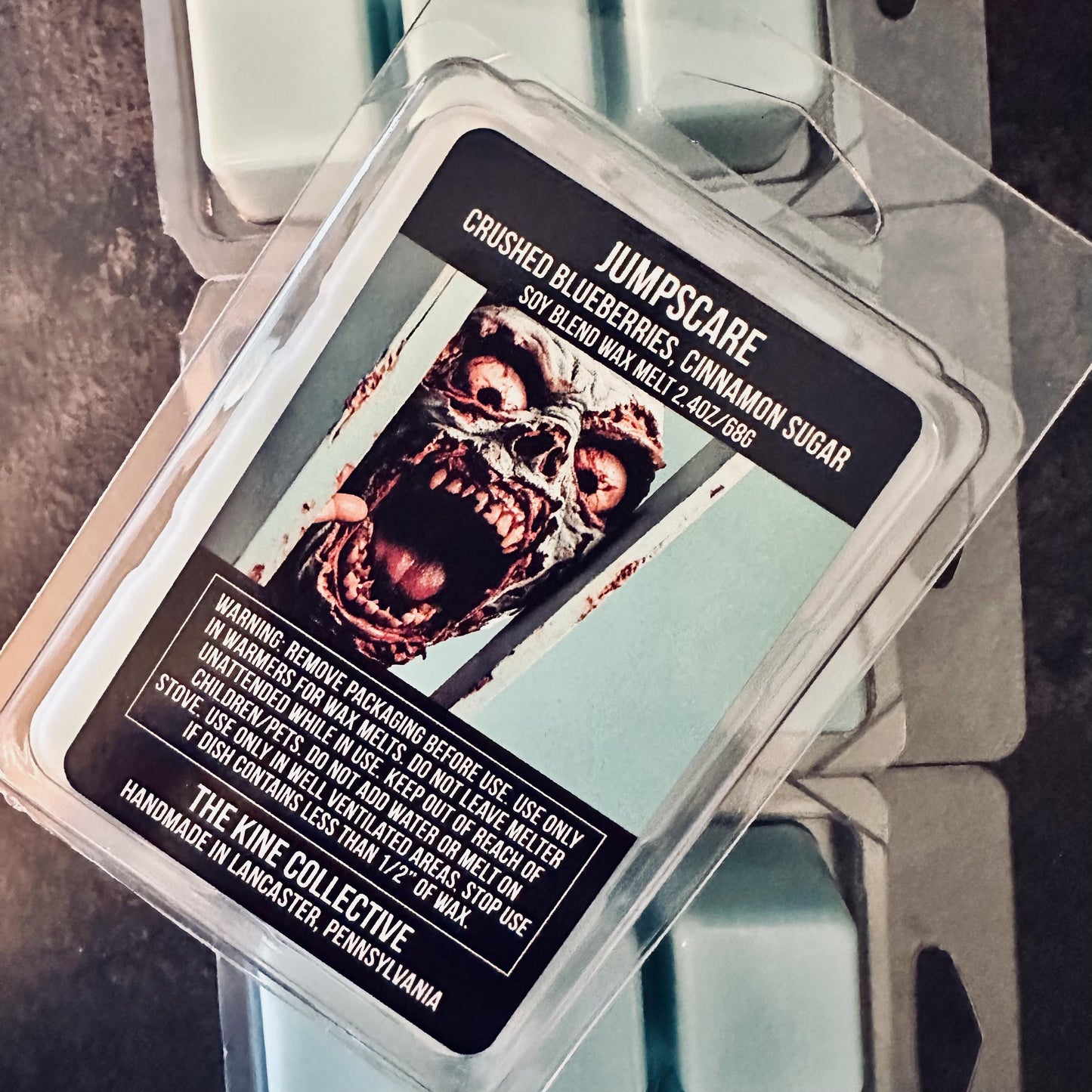 Jumpscare - Crushed Blueberries, Cinnamon Sugar, Creamy Screamy 2.4oz Artisan Soy Wax Melts