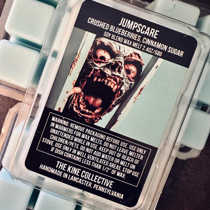 Jumpscare - Crushed Blueberries, Cinnamon Sugar, Creamy Screamy 2.4oz Artisan Soy Wax Melts